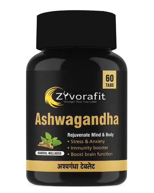 Ashwagandha Tablets – Natural Stress Relief & Stamina Booster – Ayurvedic Supplement – 60 Tablets